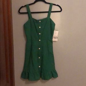 Zara XS Green Dress